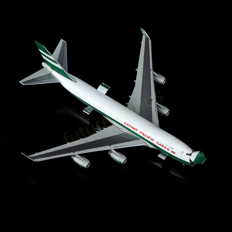 1:400 YY Wings Cathay Pacific Cargo B747-400F VR-HUH Aircraft Model Free Tractor+Stand