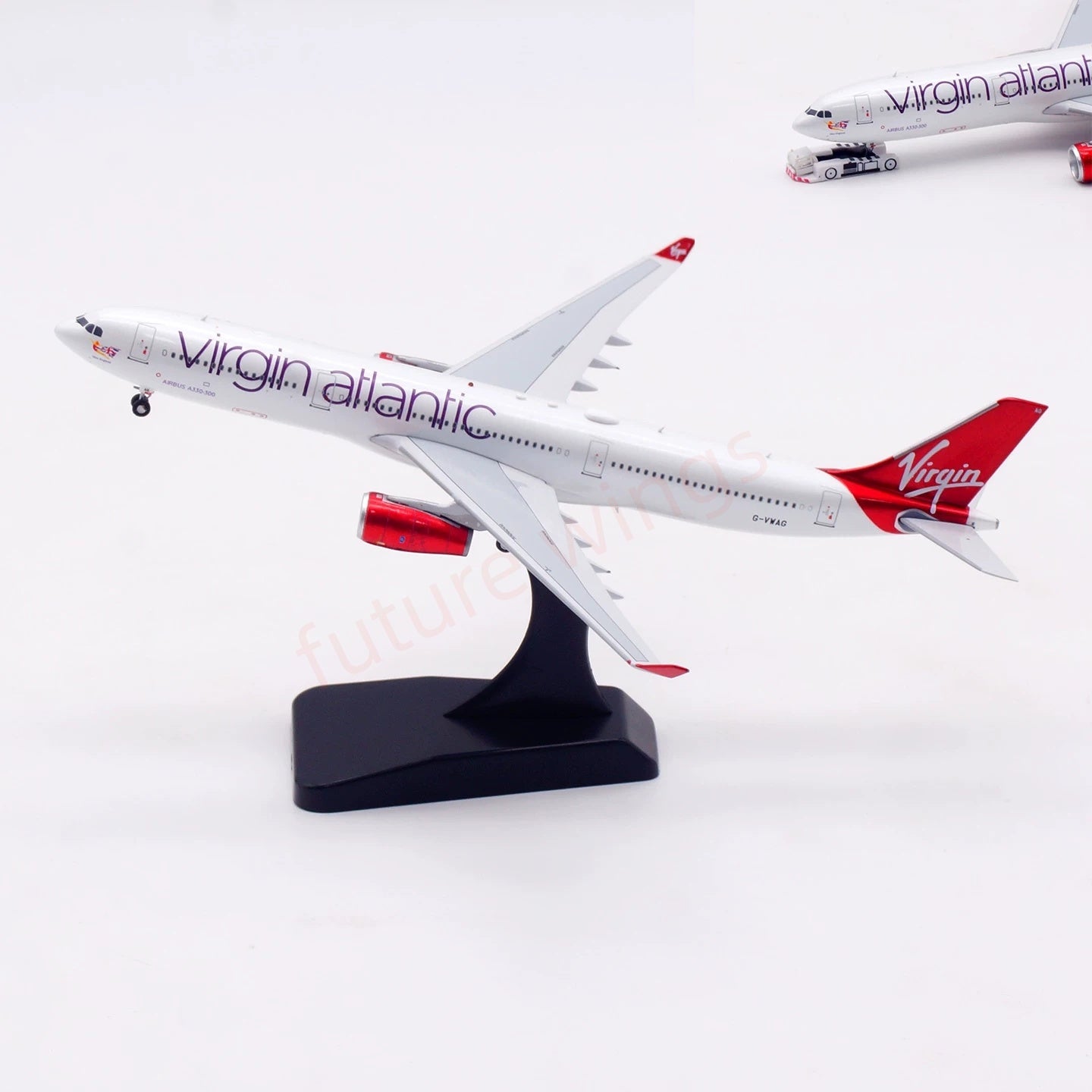 1:400 Aviation400 Virgin Atlantic A330-300 G-VWAG Aircraft Model Free Tractor+Stand