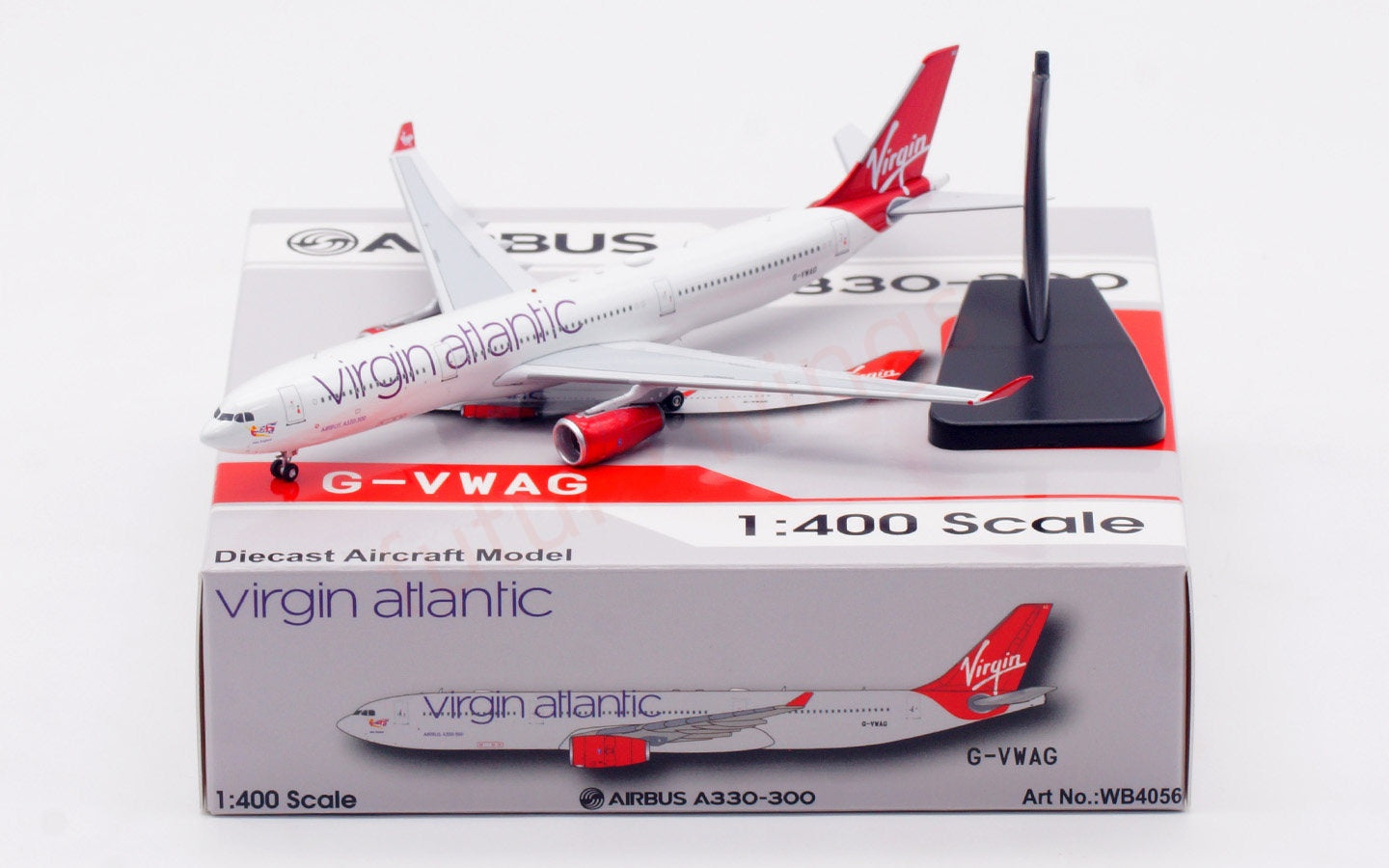 1:400 Aviation400 Virgin Atlantic A330-300 G-VWAG Aircraft Model Free Tractor+Stand