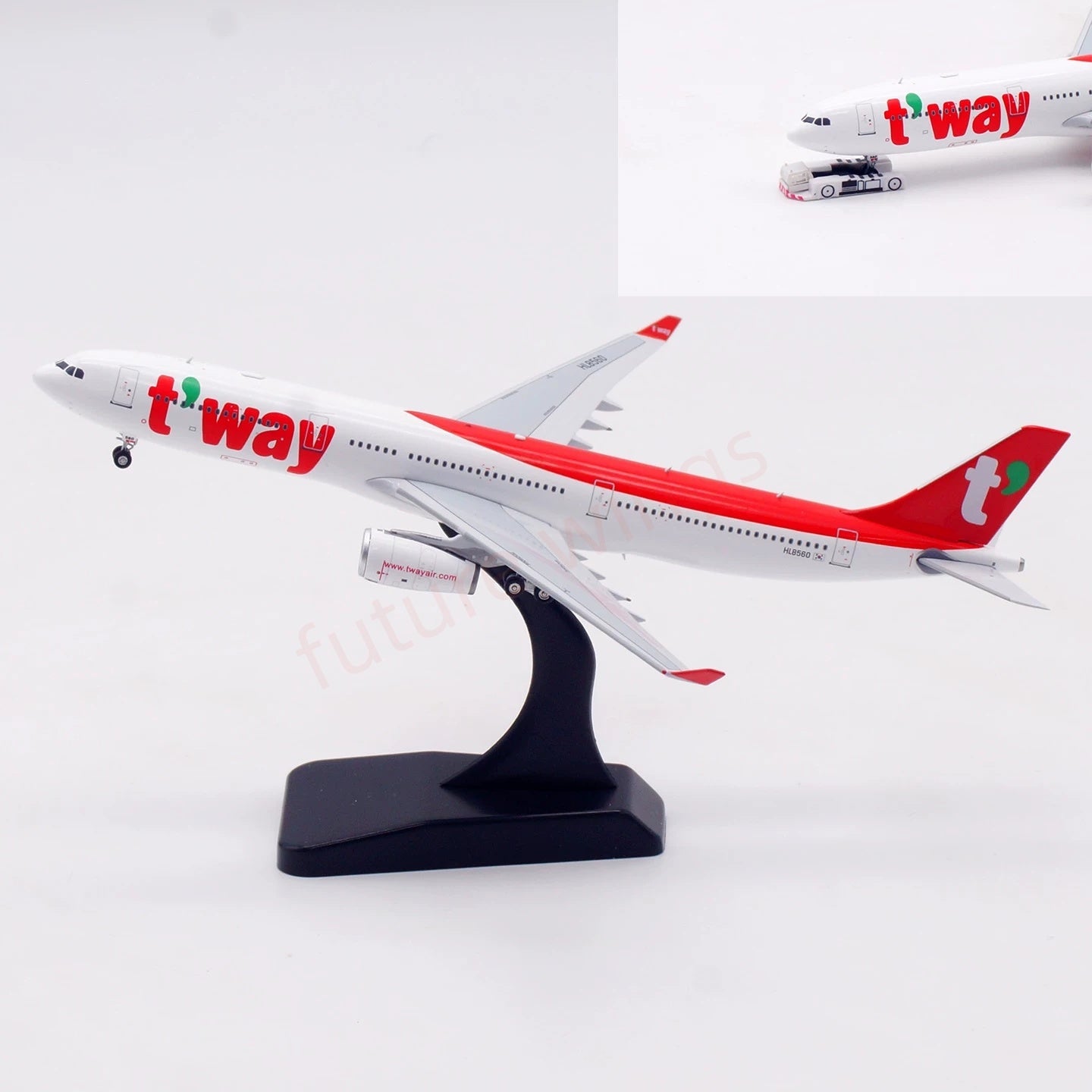 1:400 Aviation400 t’way A330-300 HL8560 Aircraft Model Free Tractor+Stand