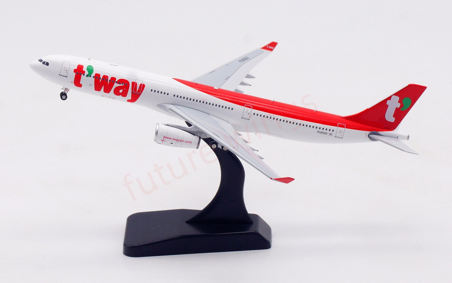 1:400 Aviation400 t’way A330-300 HL8560 Aircraft Model Free Tractor+Stand