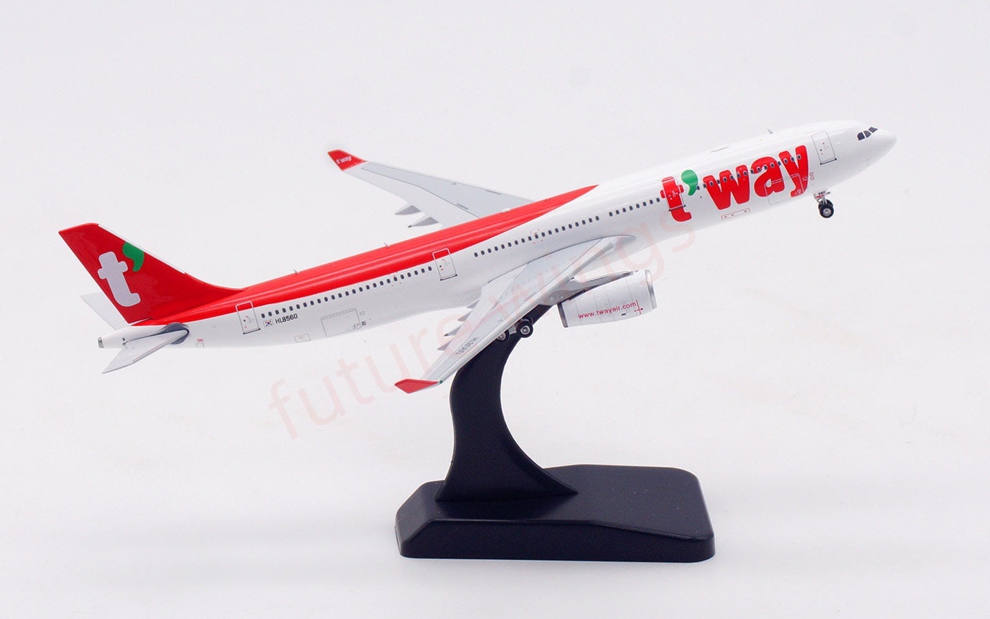 1:400 Aviation400 t’way A330-300 HL8560 Aircraft Model Free Tractor+Stand