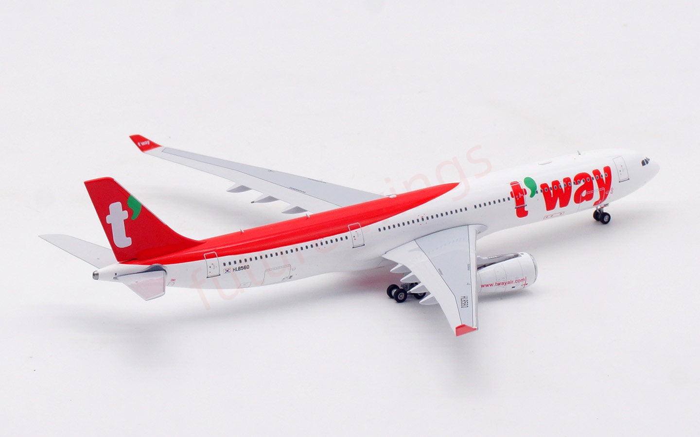 1:400 Aviation400 t’way A330-300 HL8560 Aircraft Model Free Tractor+Stand