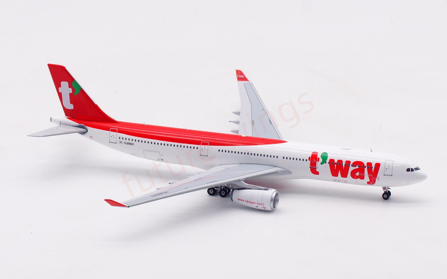 1:400 Aviation400 t’way A330-300 HL8560 Aircraft Model Free Tractor+Stand