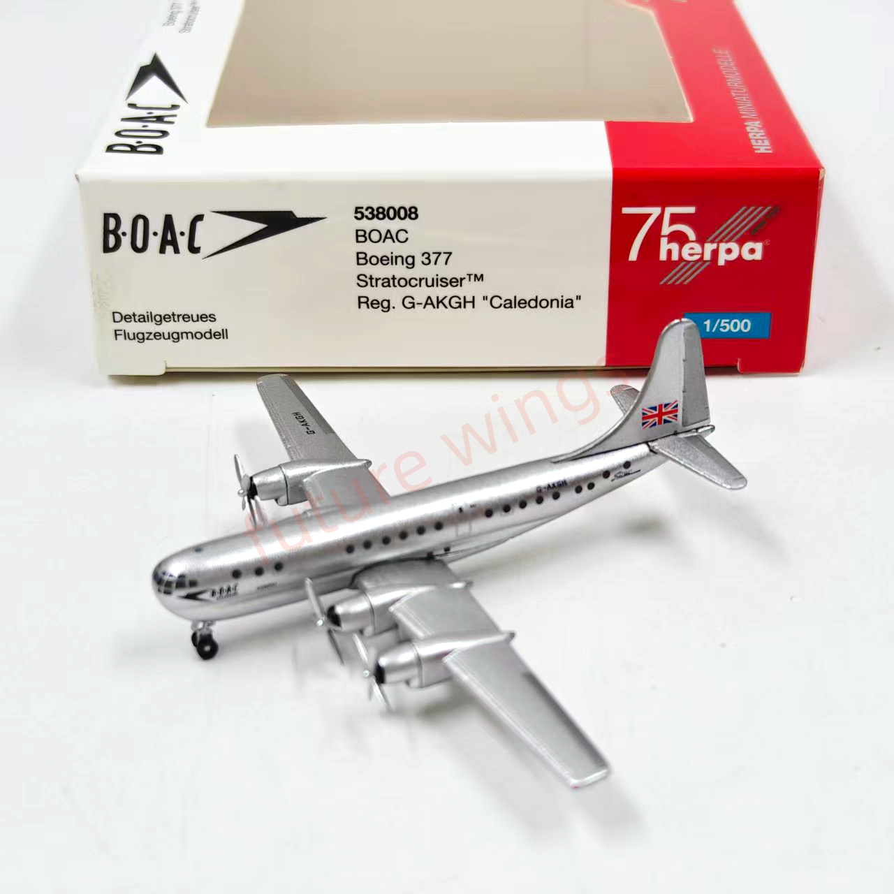 1:500 Herpa Wings 538008 BOAC Boeing 377 Stratocruiser G-AKGH Diecast Aircraft Model