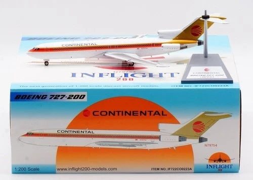 1:200 InFlight200 Continental Airlines B727-200 N79754 Diecastt Aircraft Model
