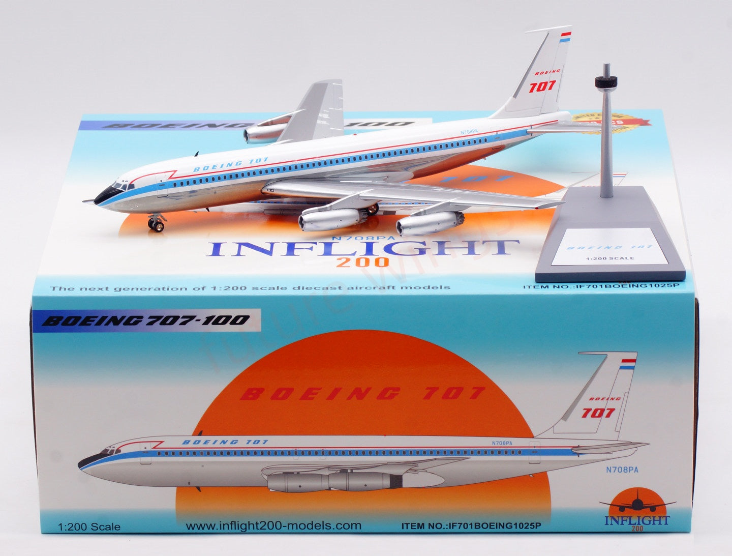 1:200 InFlight200 Boeing B707-100 N708PA Diecast Aircraft Model