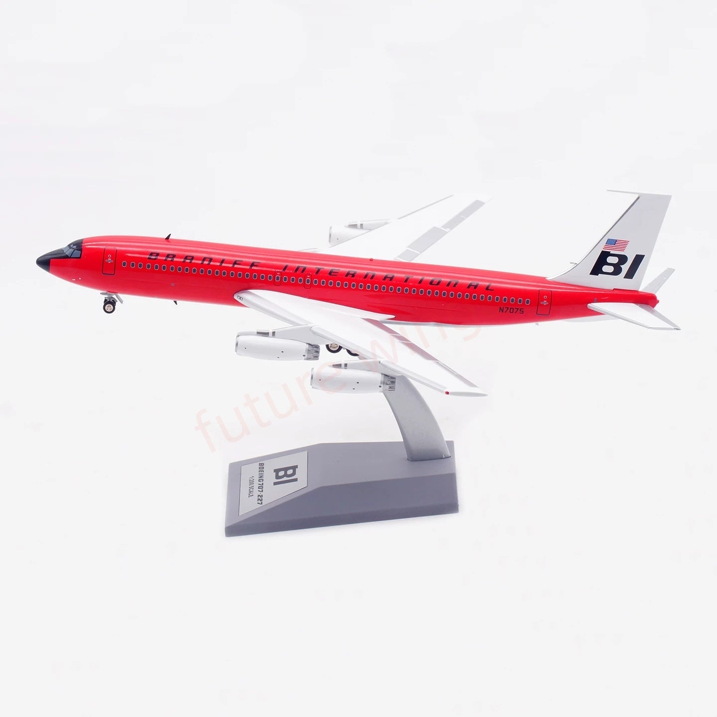 1:200 InFlight200 Braniff International B707-200 N7075 "Red" Diecast Aircraft Model