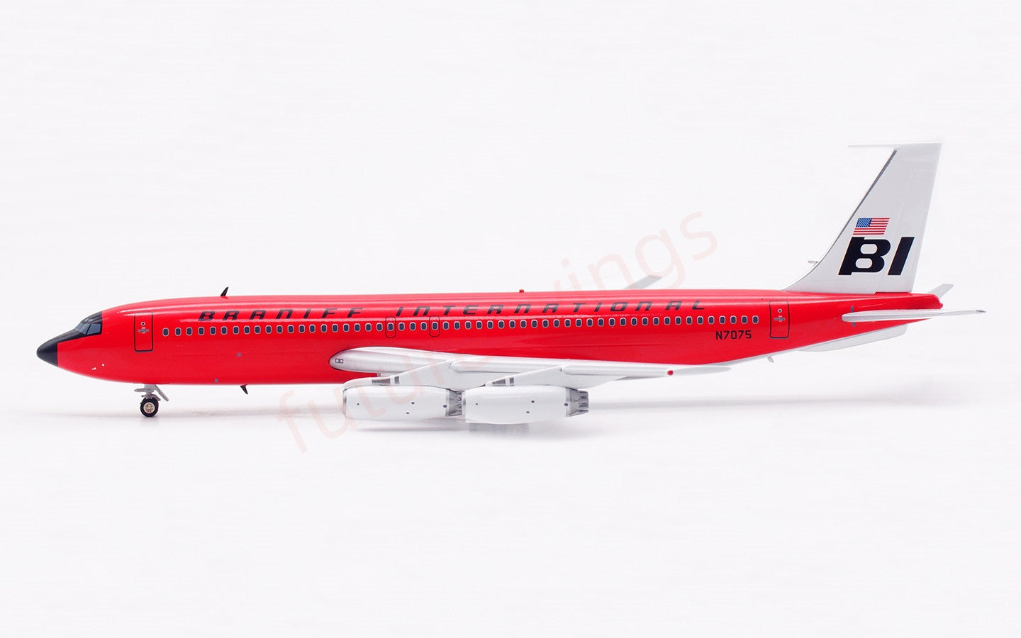 1:200 InFlight200 Braniff International B707-200 N7075 "Red" Diecast Aircraft Model