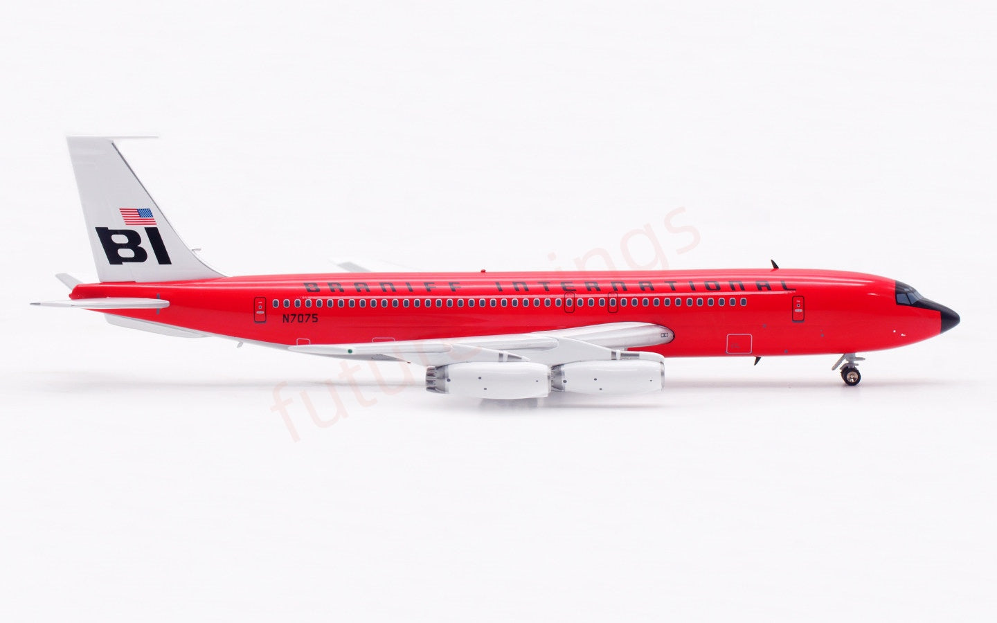 1:200 InFlight200 Braniff International B707-200 N7075 "Red" Diecast Aircraft Model