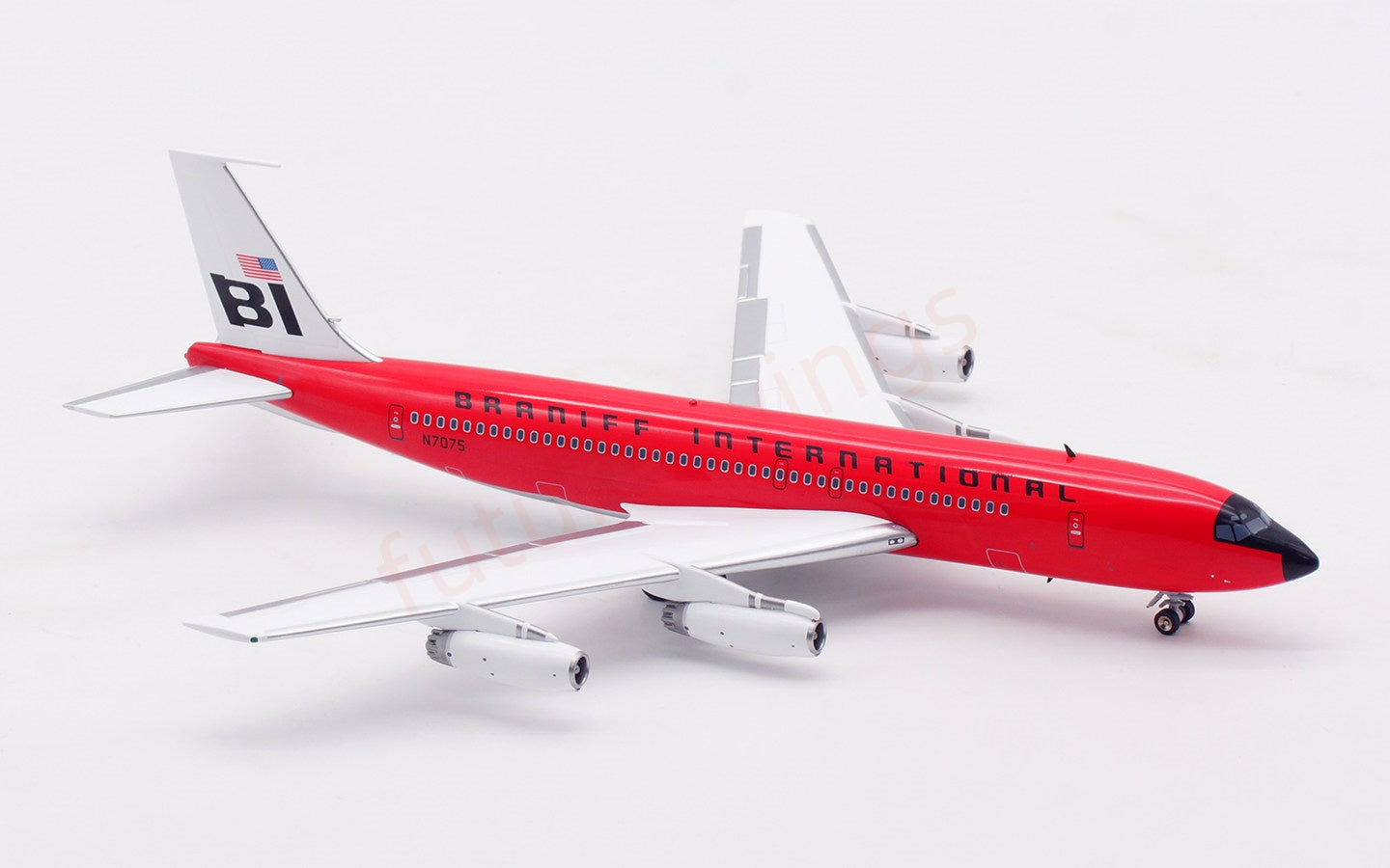 1:200 InFlight200 Braniff International B707-200 N7075 "Red" Diecast Aircraft Model