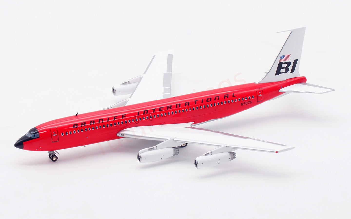1:200 InFlight200 Braniff International B707-200 N7075 "Red" Diecast Aircraft Model