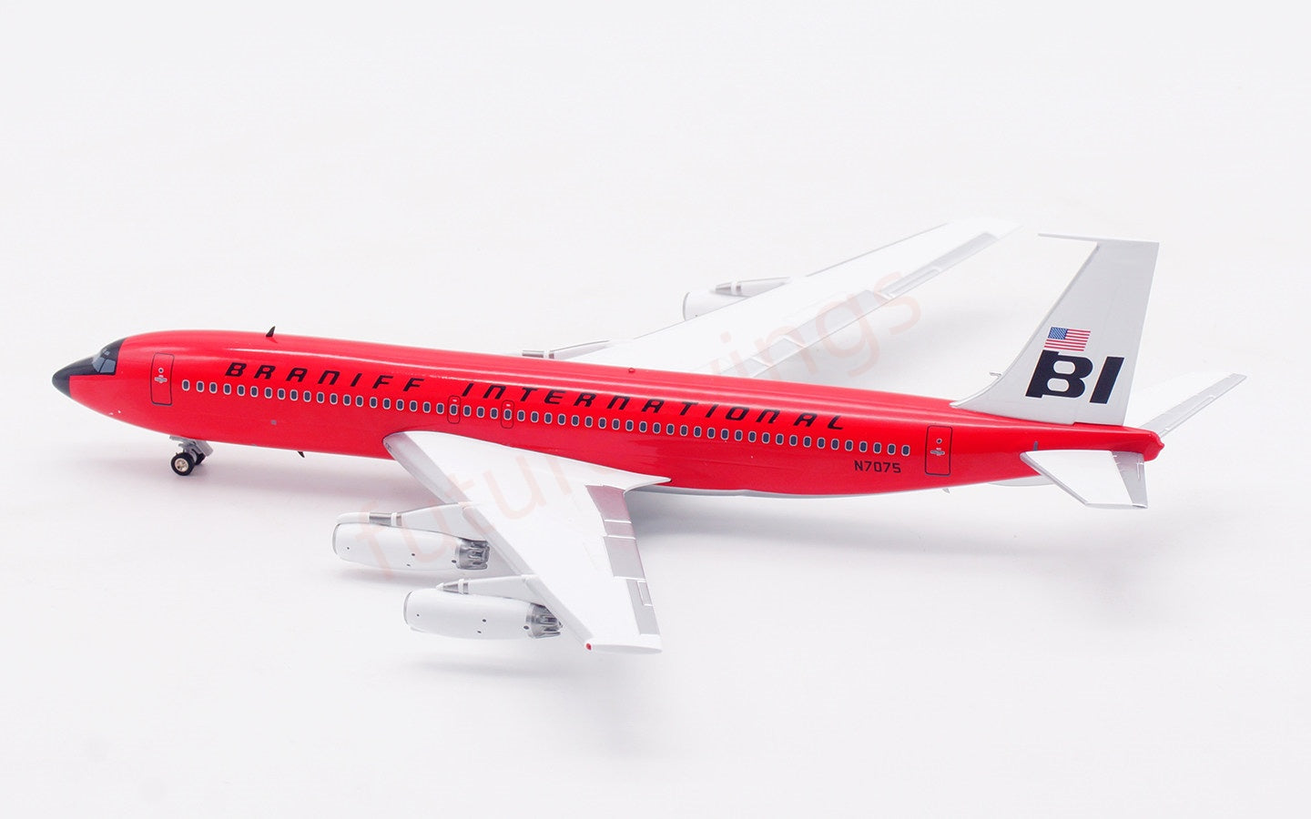 1:200 InFlight200 Braniff International B707-200 N7075 "Red" Diecast Aircraft Model