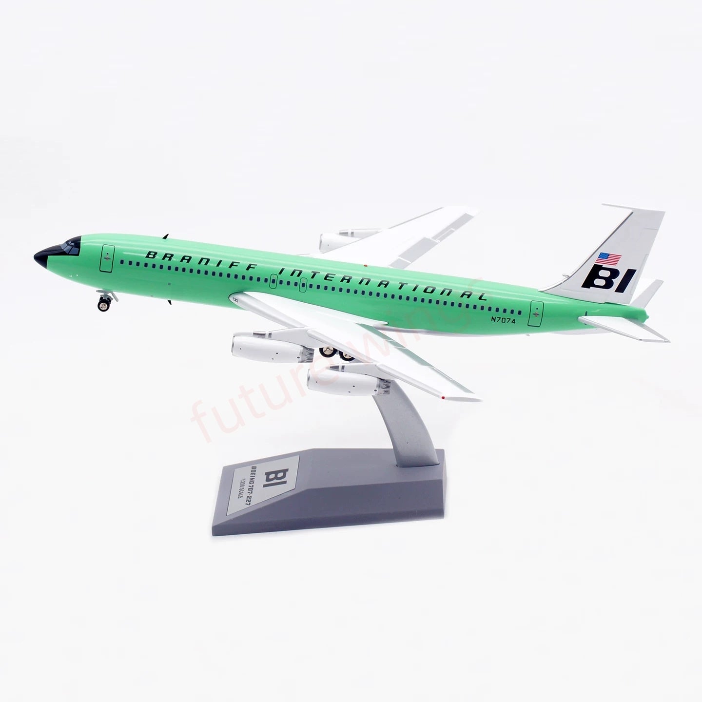 1:200 InFlight200 Braniff International B707-200 N7074 “Green” Diecast Aircraft Model