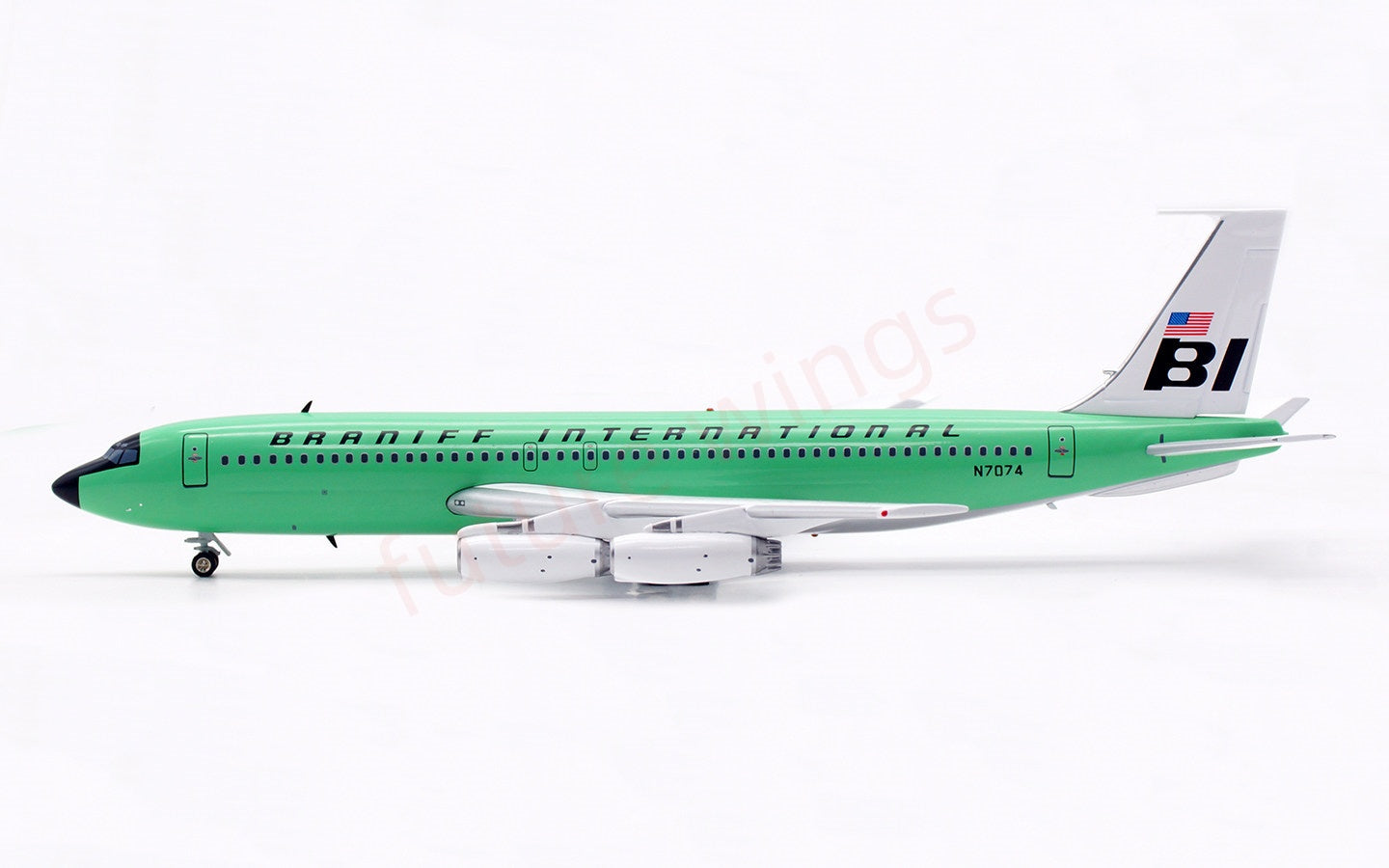 1:200 InFlight200 Braniff International B707-200 N7074 “Green” Diecast Aircraft Model