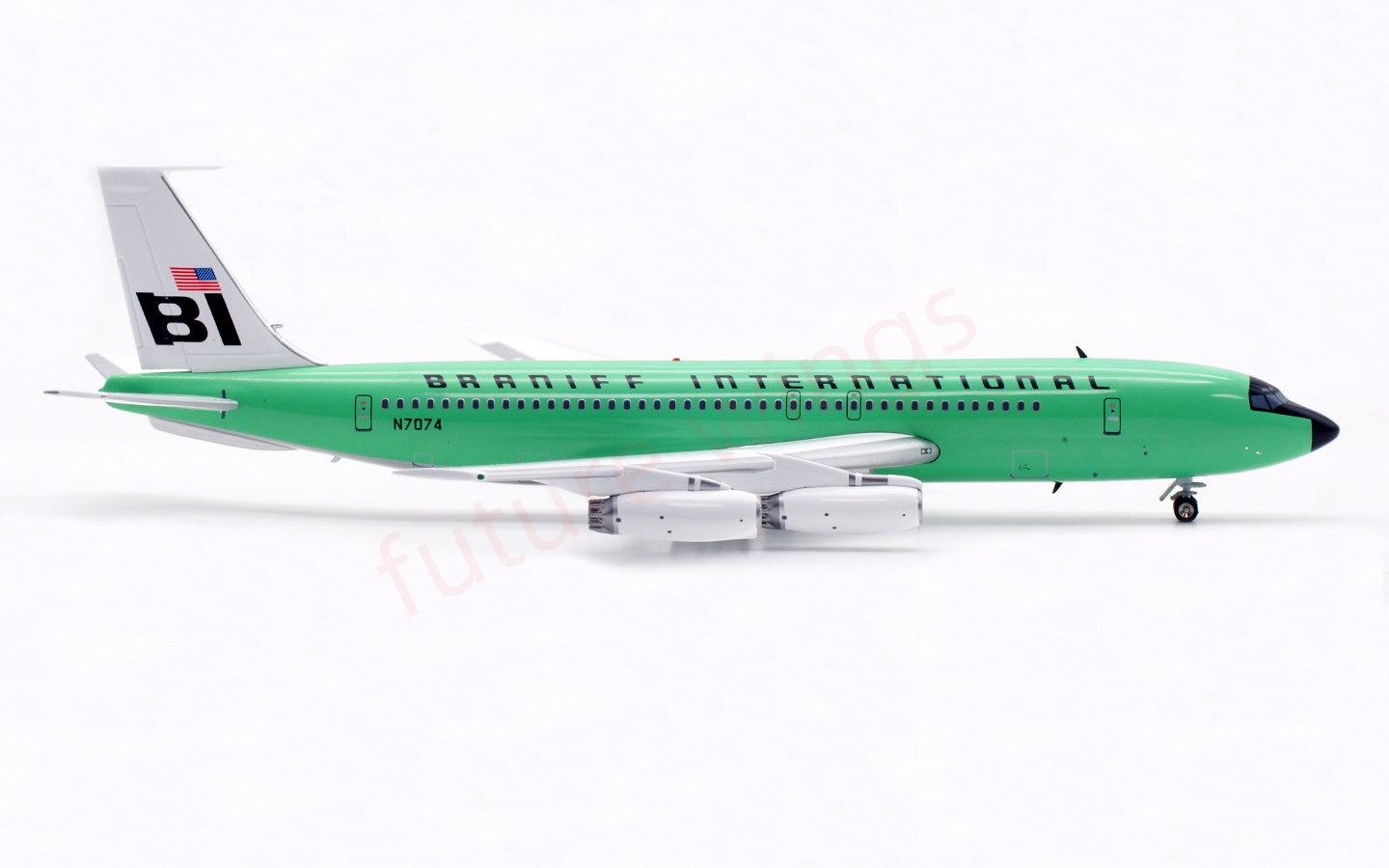 1:200 InFlight200 Braniff International B707-200 N7074 “Green” Diecast Aircraft Model