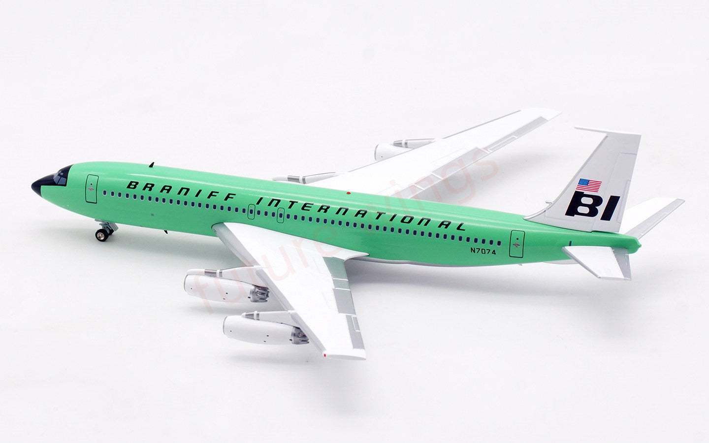 1:200 InFlight200 Braniff International B707-200 N7074 “Green” Diecast Aircraft Model
