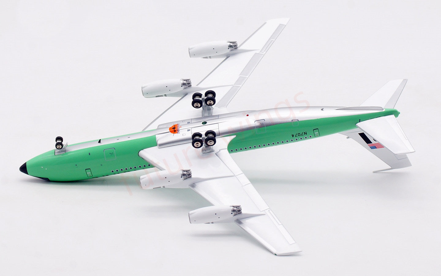 1:200 InFlight200 Braniff International B707-200 N7074 “Green” Diecast Aircraft Model