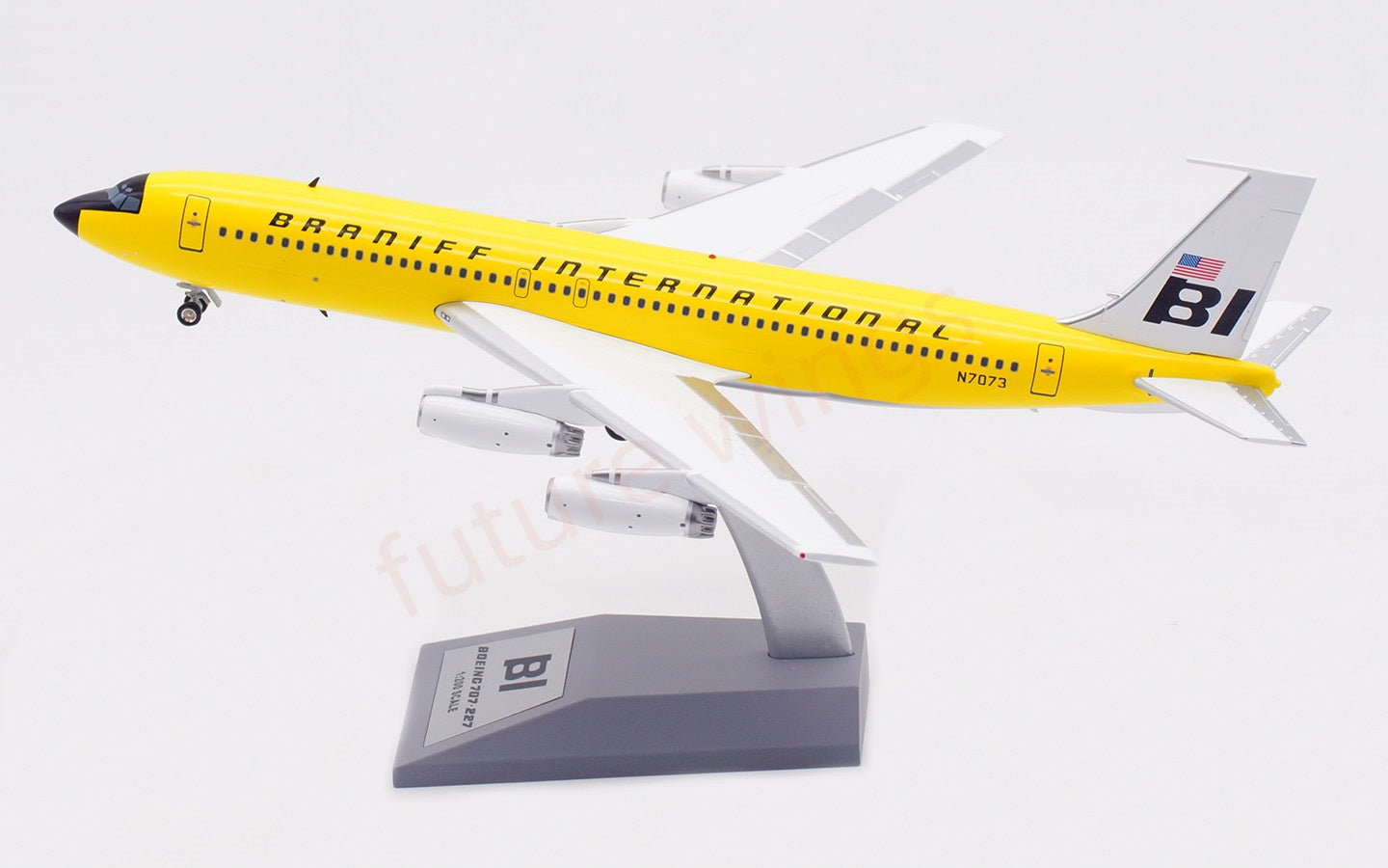 1:200 InFlight200 Braniff International B707-200 N7073 “Yellow” Diecast Aircraft Model