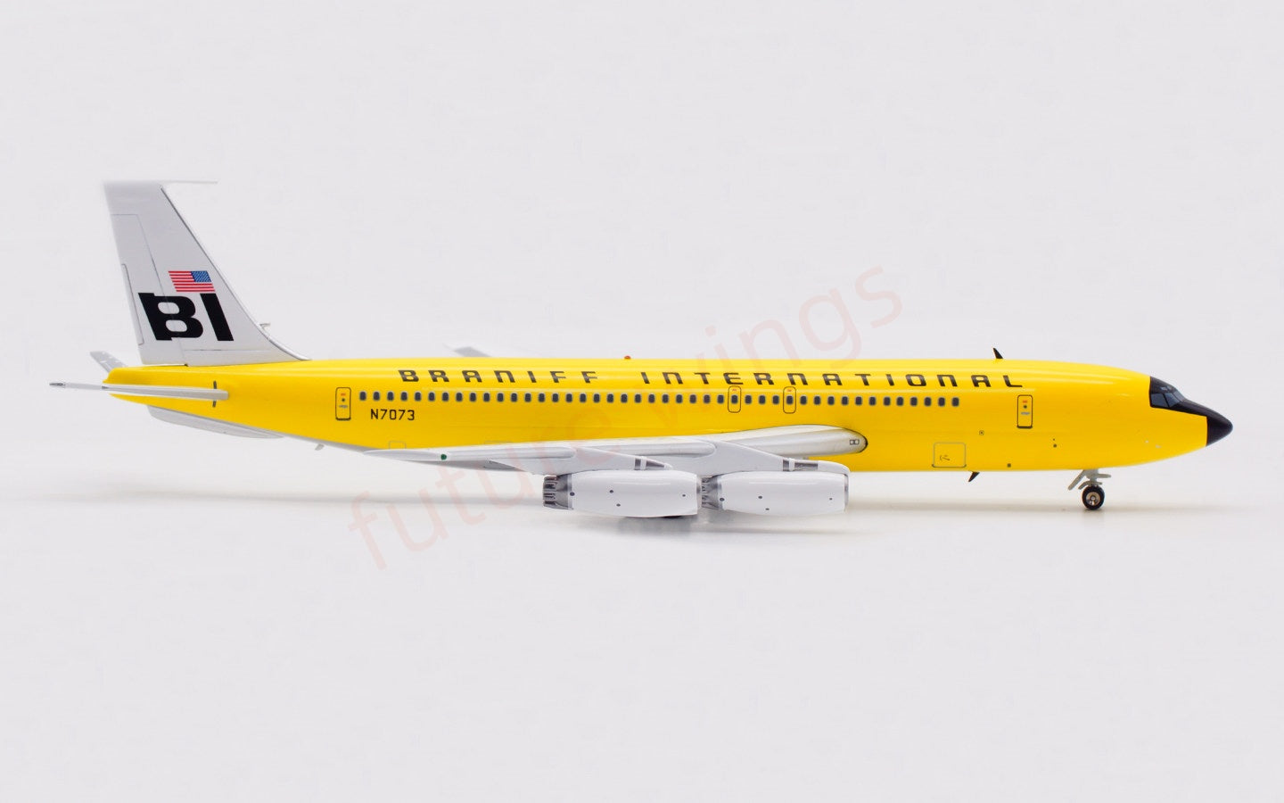 1:200 InFlight200 Braniff International B707-200 N7073 “Yellow” Diecast Aircraft Model