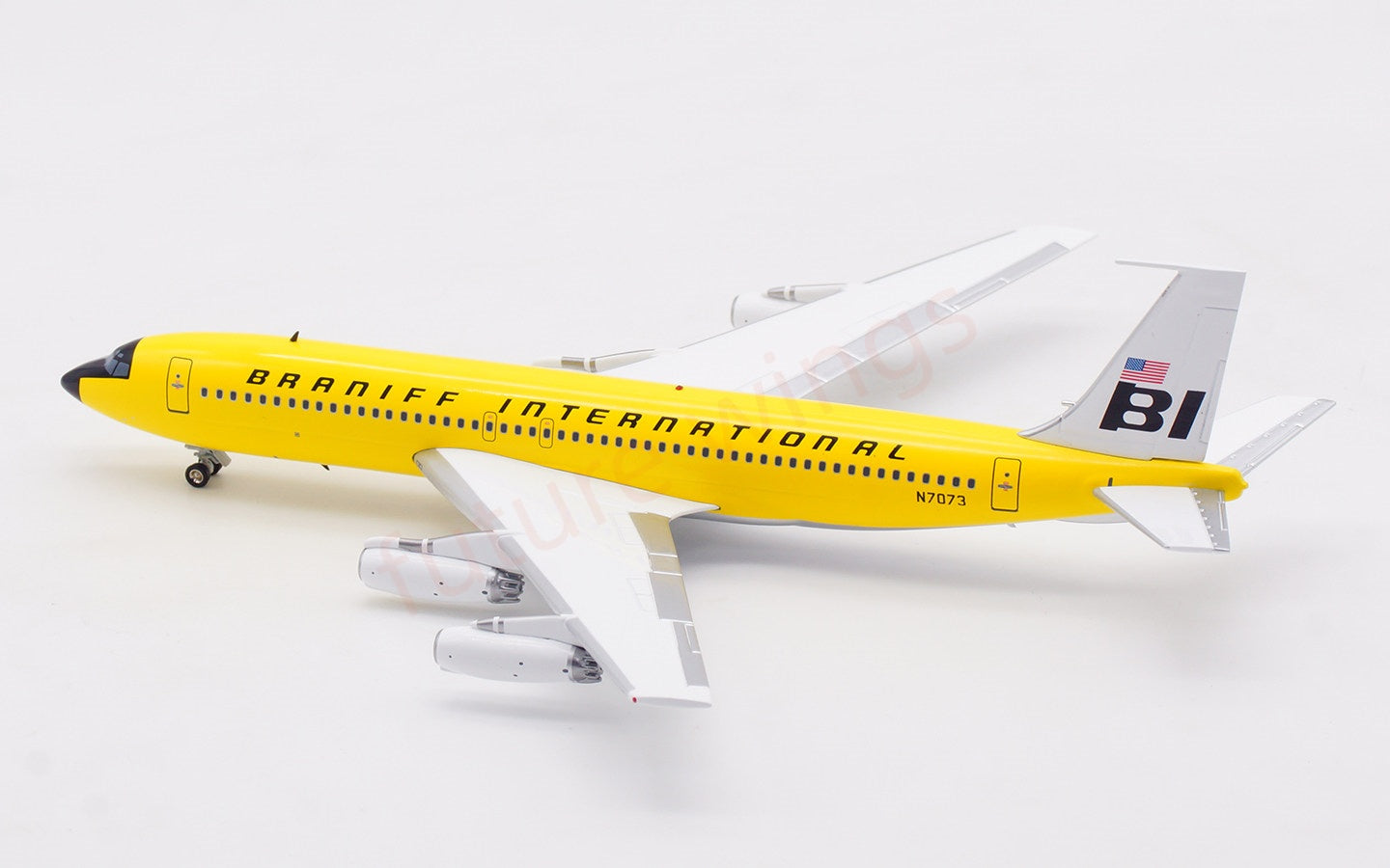 1:200 InFlight200 Braniff International B707-200 N7073 “Yellow” Diecast Aircraft Model