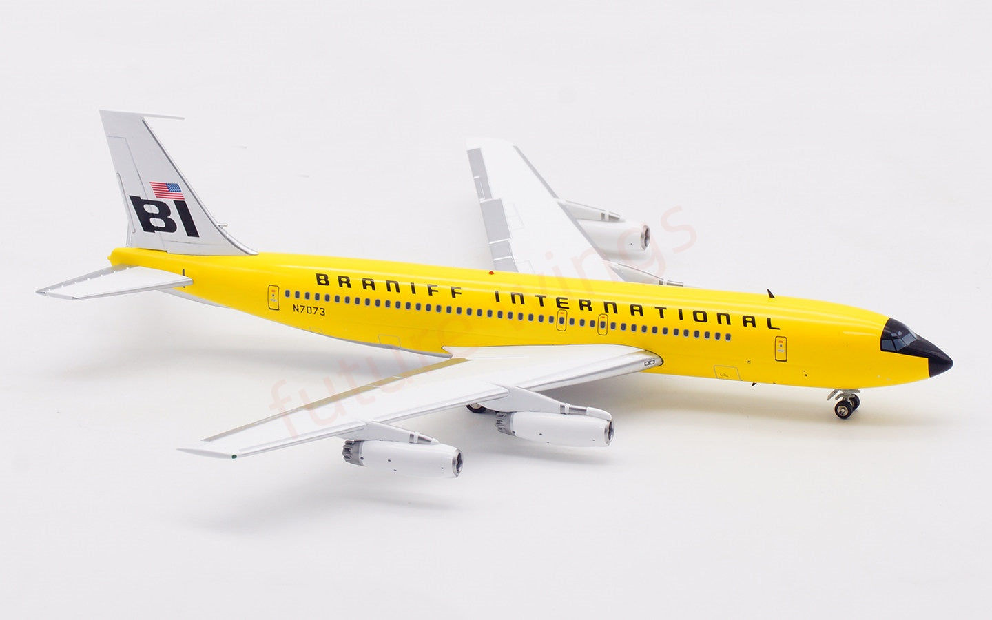 1:200 InFlight200 Braniff International B707-200 N7073 “Yellow” Diecast Aircraft Model