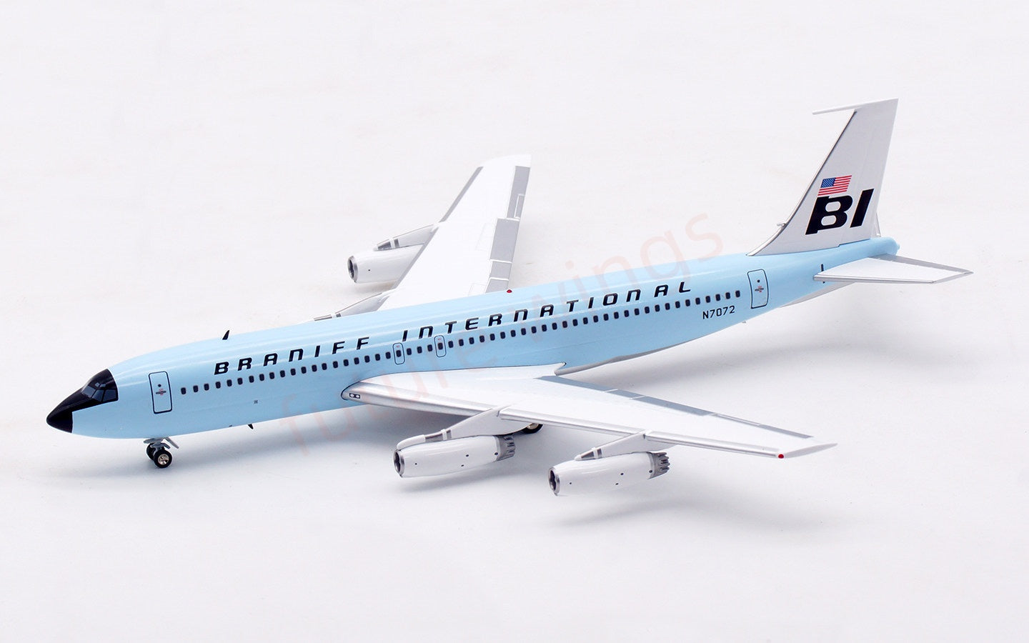 1:200 InFlight200 Braniff International B707-200 N7072 “Blue” Diecast Aircraft Model