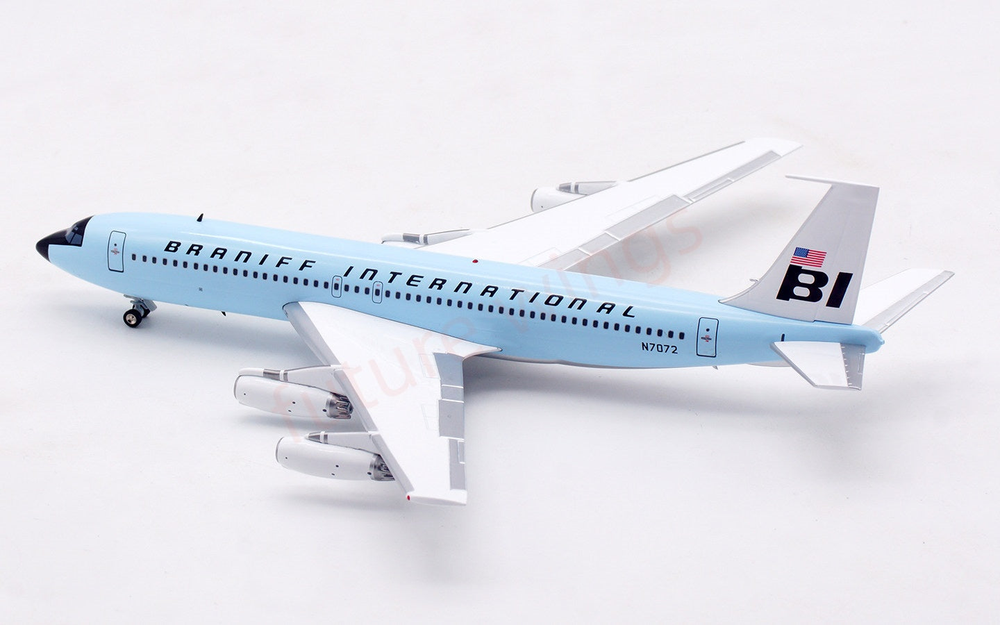 1:200 InFlight200 Braniff International B707-200 N7072 “Blue” Diecast Aircraft Model