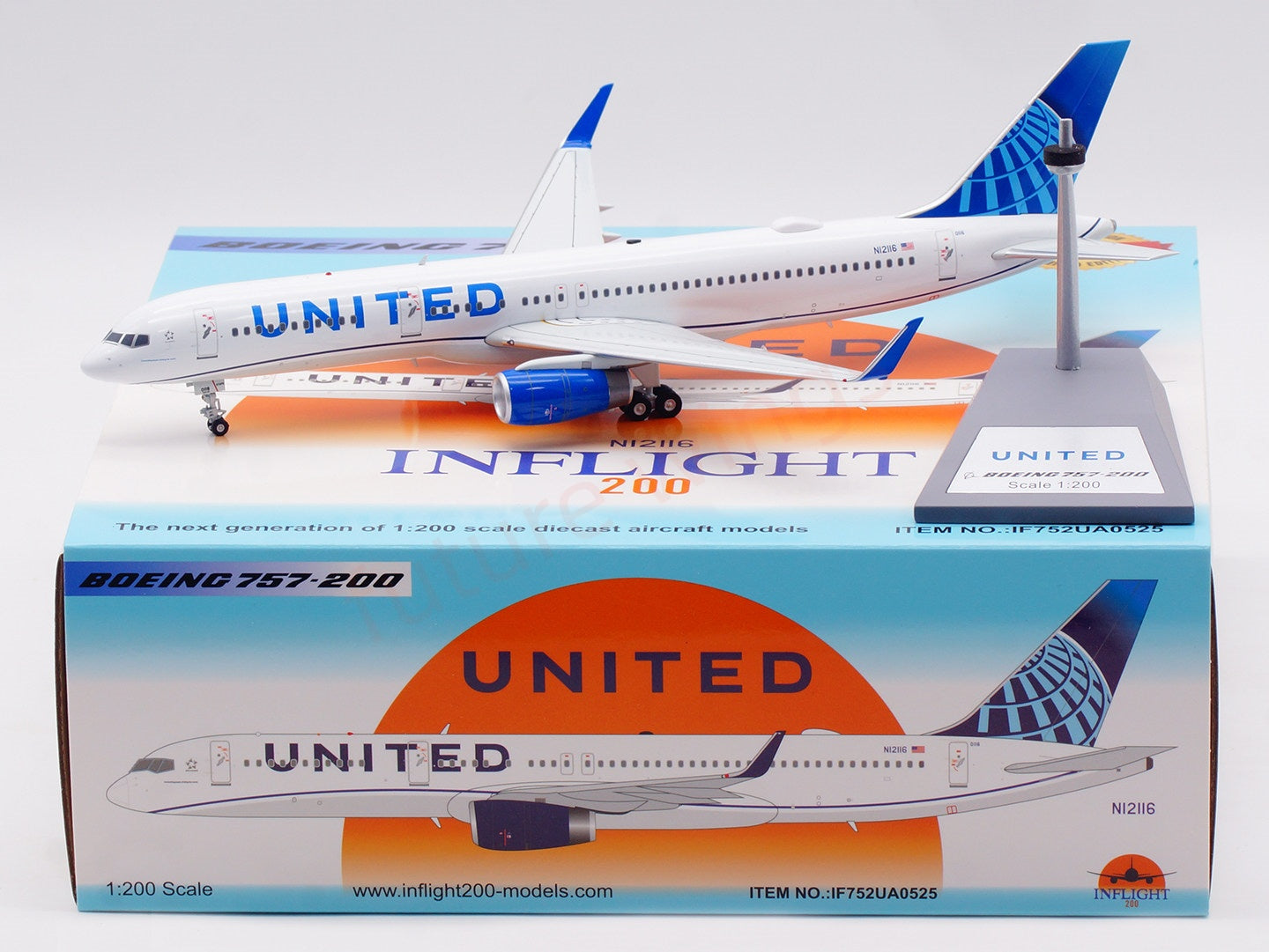 1:200 InFlight200 United Airlines B757-200 N12116 Diecast Aircraft Model