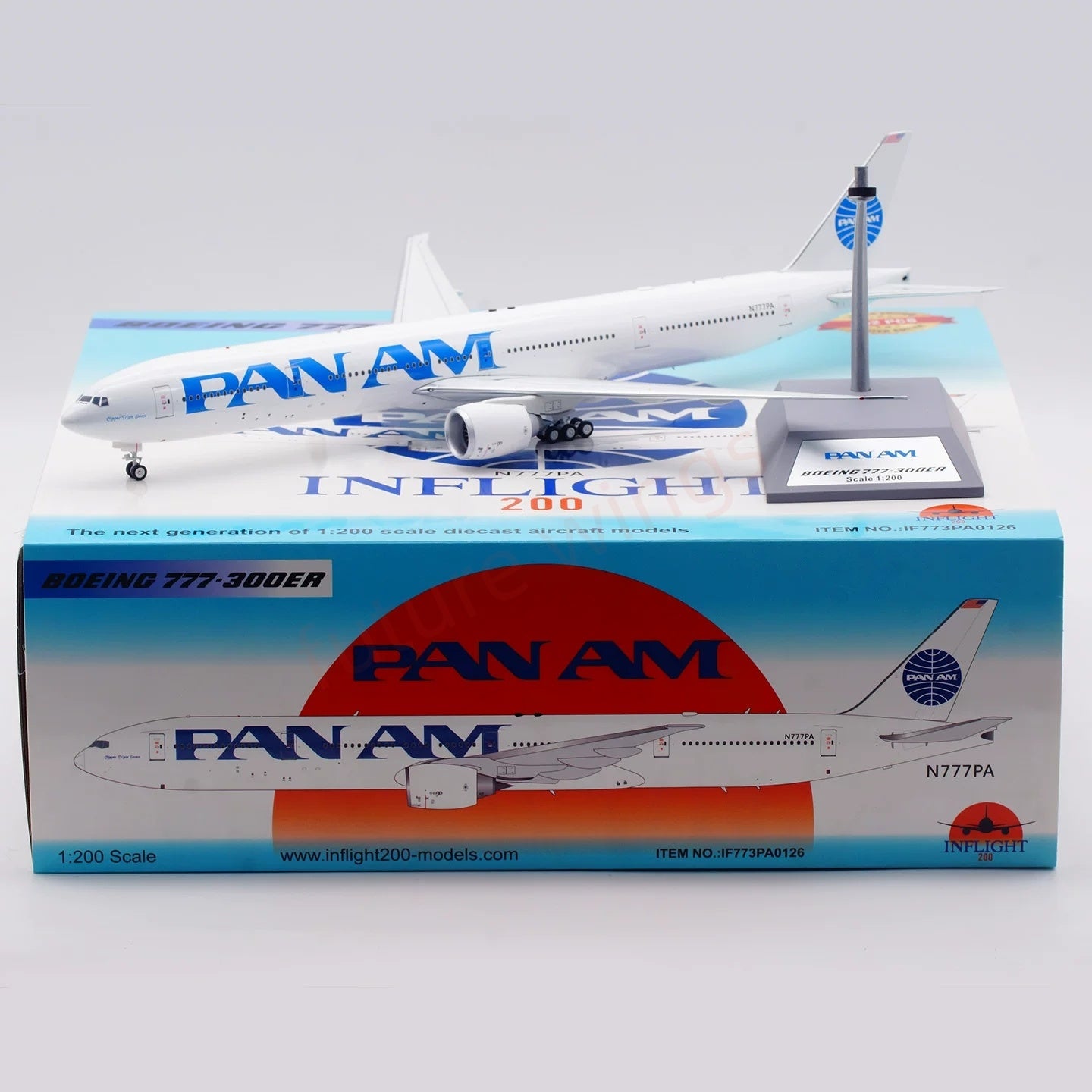 1:200 InFlight200 PAN AM B777-300ER N777PA Diecast Aircraft Model