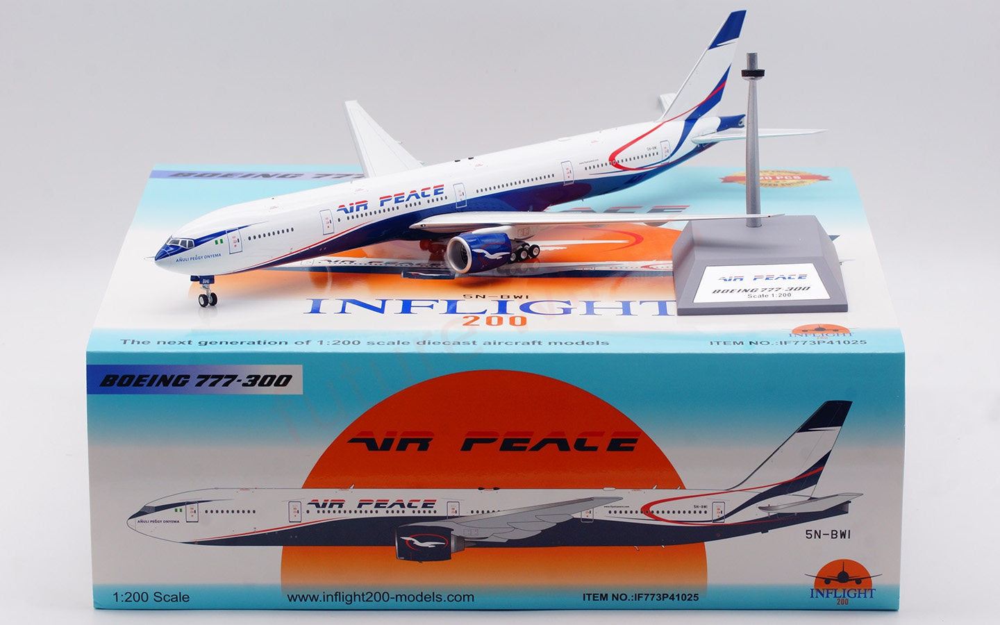 1:200 InFlight200 Air Peace B777-300 5N-BWI Diecast Aircraft Model