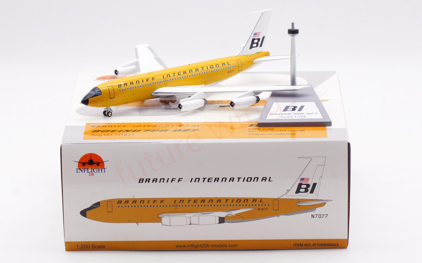 1:200 InFlight200 Braniff International B720 N7077 Diecast Aircraft Model