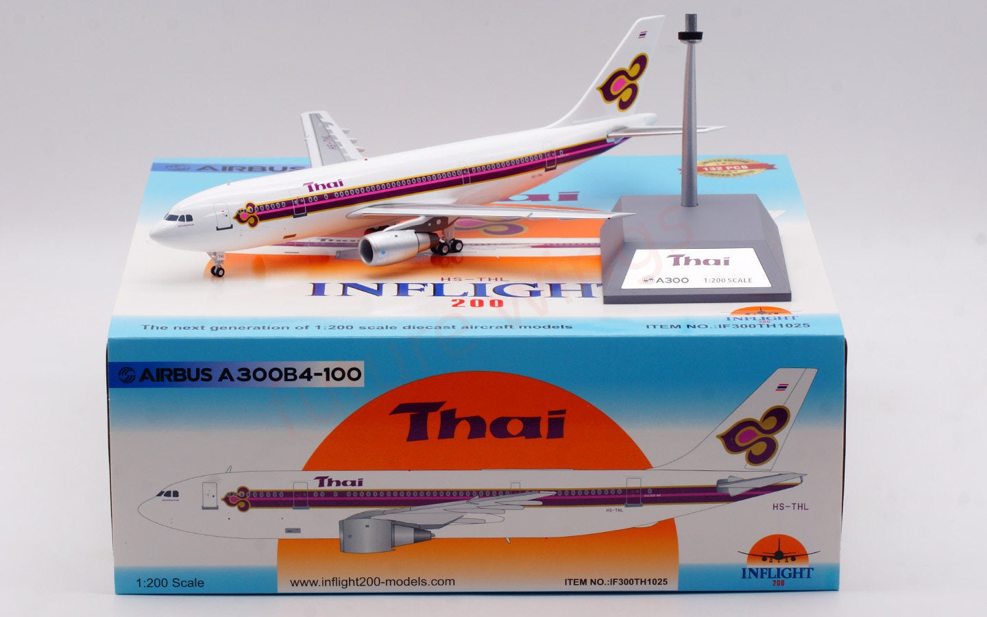 1:200 InFlight200 Thai Airways A300B4 HS-THL Diecast Aircraft Model With Stand
