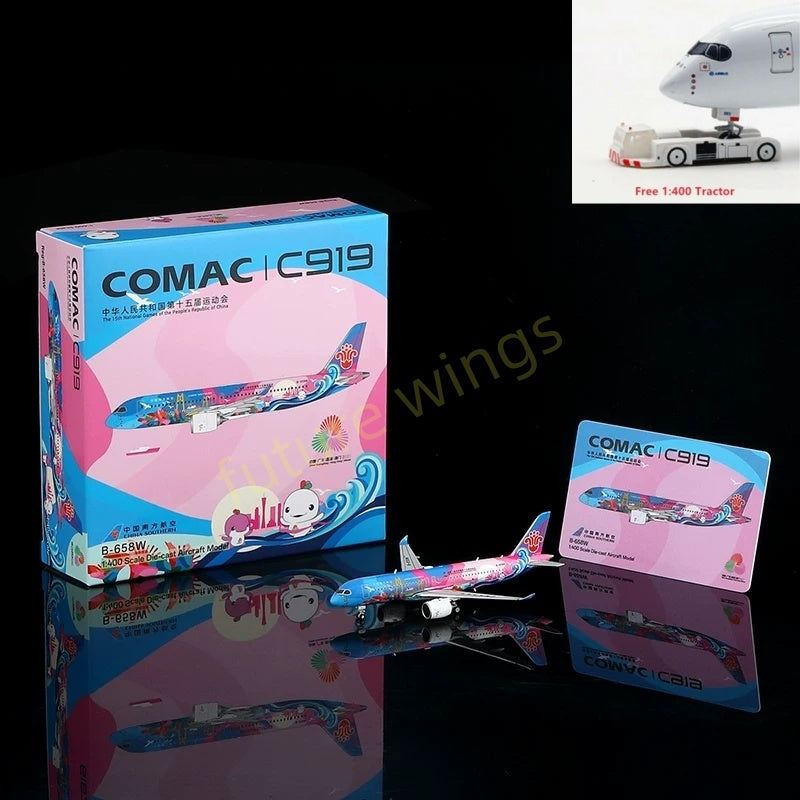 1:400 HX Models China Southern Airlines C919 B-658W Aircraft Model+Free Tractor