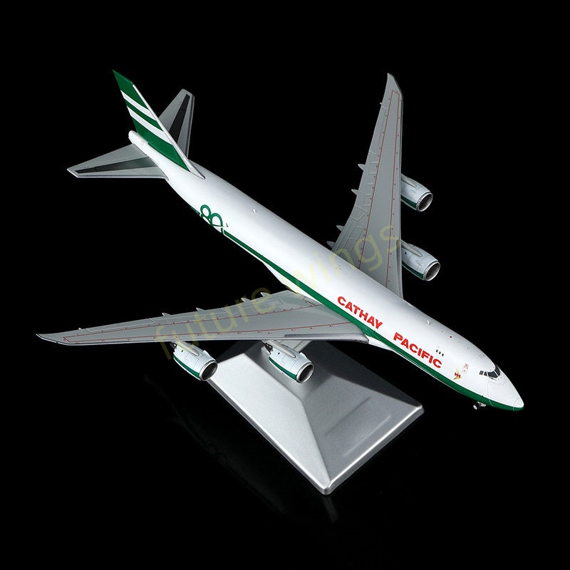 1:400 YY Wings Cathay Pacific B747-8F B-LJE “80Years” Aircraft Model Free Tractor+Stand
