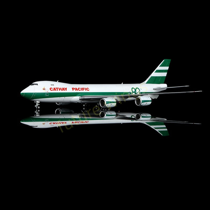 1:400 YY Wings Cathay Pacific B747-8F B-LJE “80Years” Aircraft Model Free Tractor+Stand