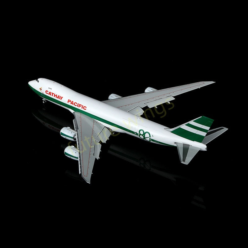 1:400 YY Wings Cathay Pacific B747-8F B-LJE “80Years” Aircraft Model Free Tractor+Stand