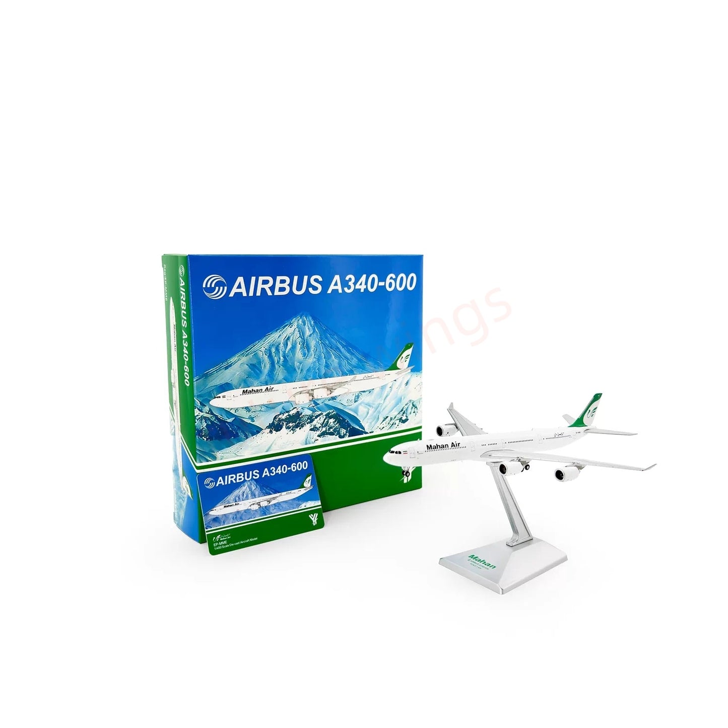 1:400 YY Wings Mahan Air A340-600 EP-MME Aircraft Model+Free Tractor