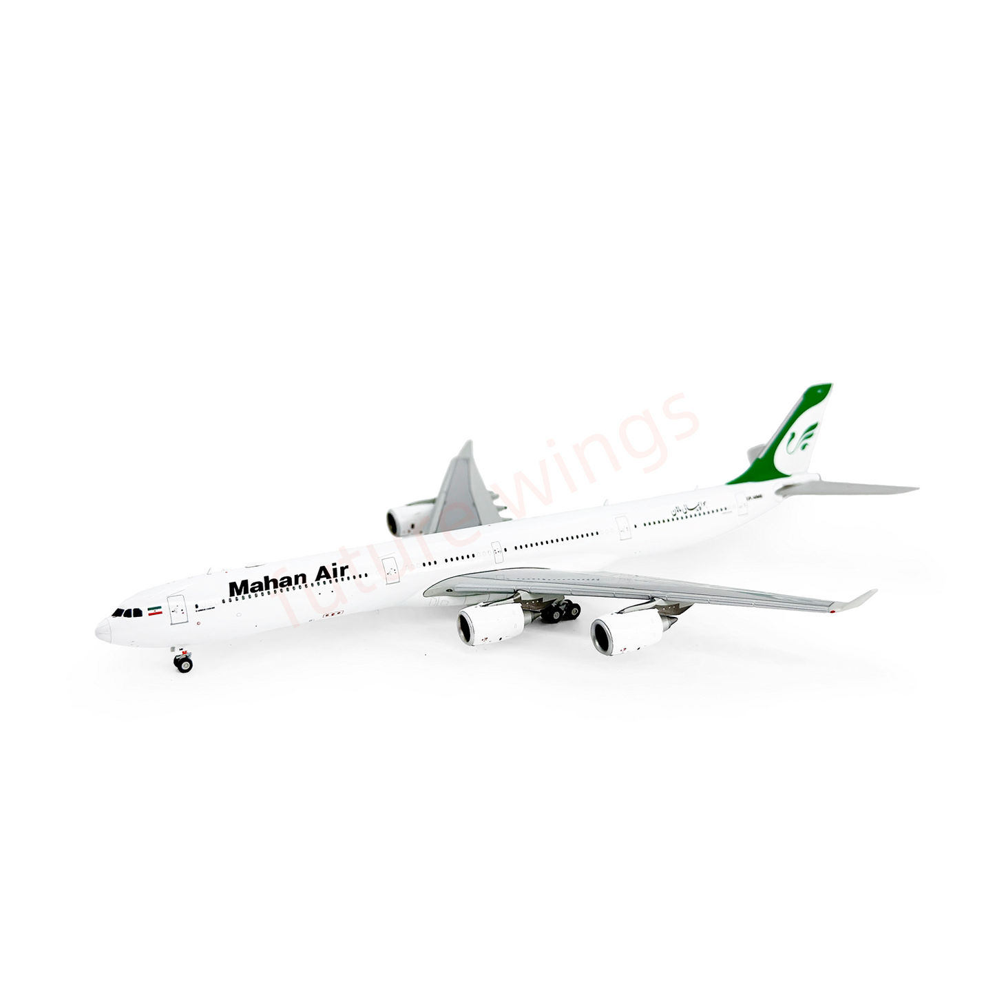 1:400 YY Wings Mahan Air A340-600 EP-MME Aircraft Model+Free Tractor