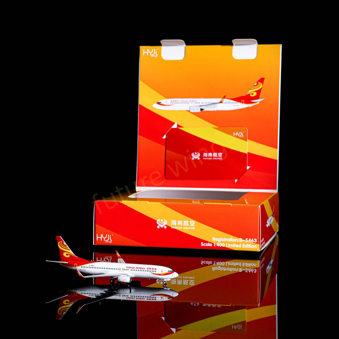 1:400 HYJL Wings Hainan Airlines B737-800 B-5463 Aircraft Model+Free Tractor