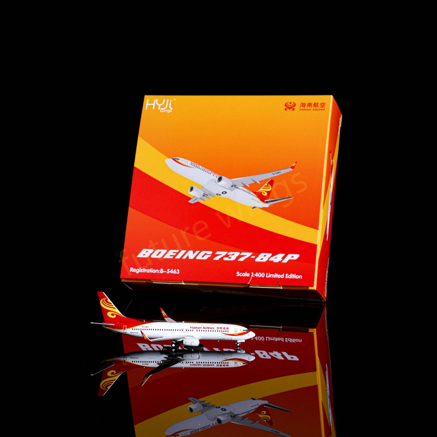 1:400 HYJL Wings Hainan Airlines B737-800 B-5463 Aircraft Model+Free Tractor