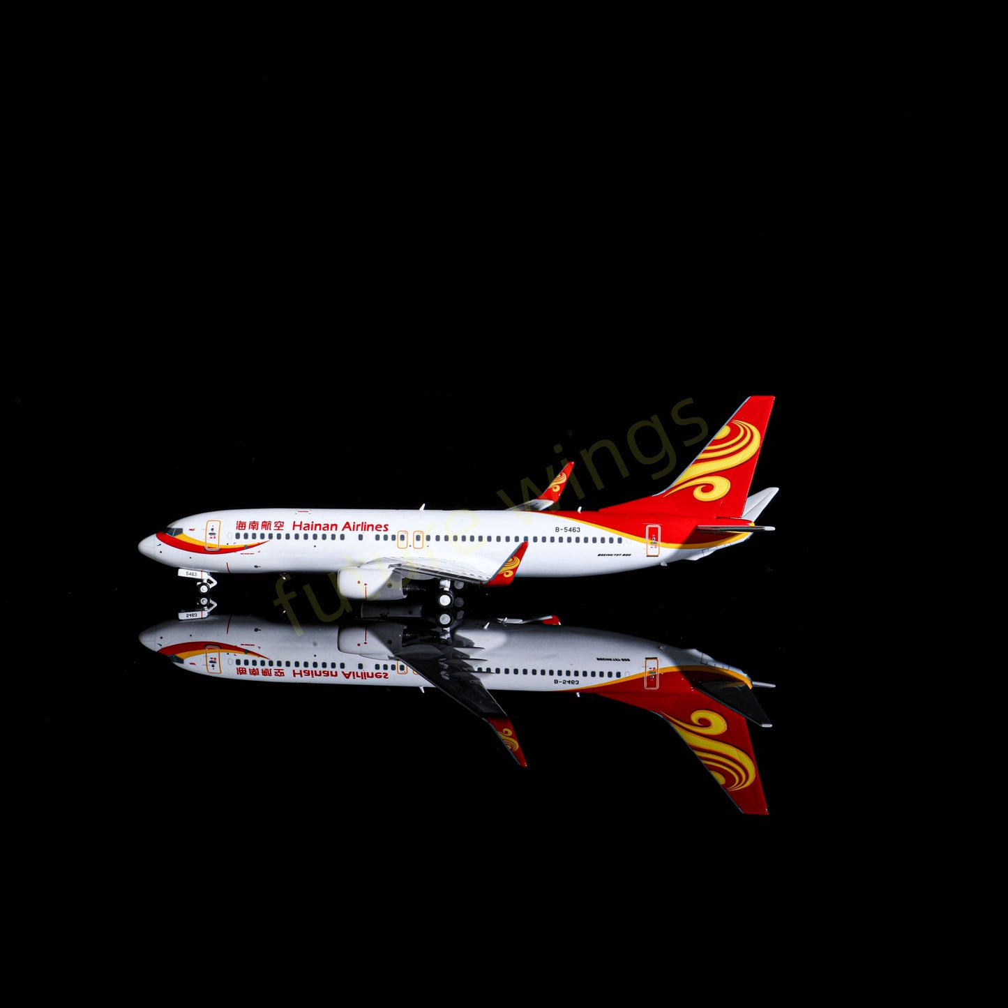 1:400 HYJL Wings Hainan Airlines B737-800 B-5463 Aircraft Model+Free Tractor