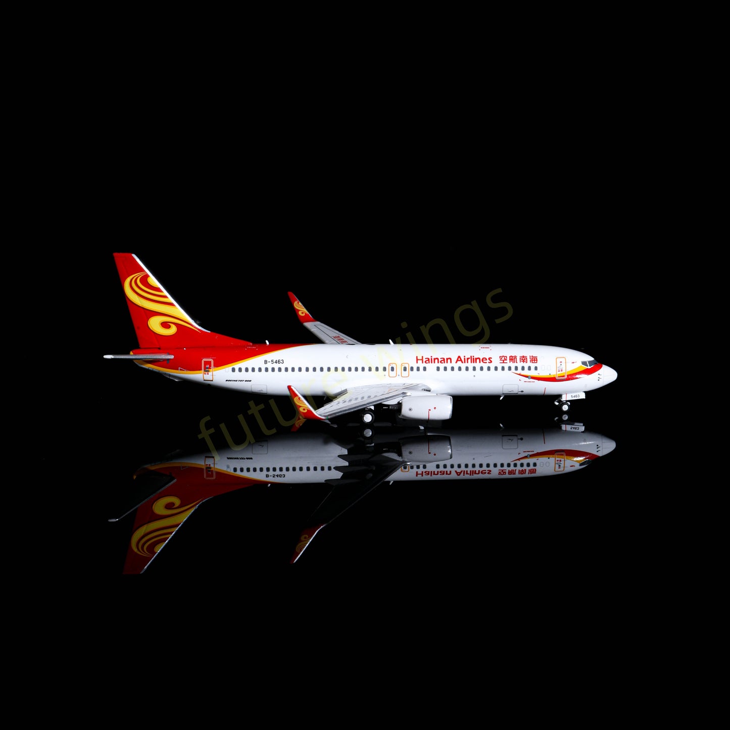 1:400 HYJL Wings Hainan Airlines B737-800 B-5463 Aircraft Model+Free Tractor