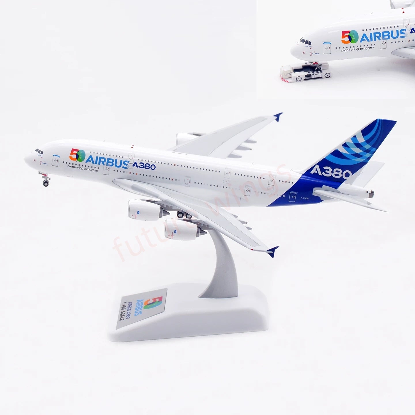 1:400 Aviation400 Airbus A380 F-WWOW "50Years" Aircraft Model Free Tractor+Stand