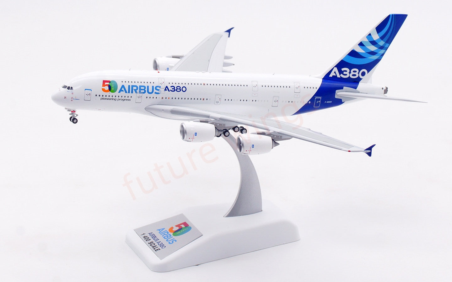 1:400 Aviation400 Airbus A380 F-WWOW "50Years" Aircraft Model Free Tractor+Stand