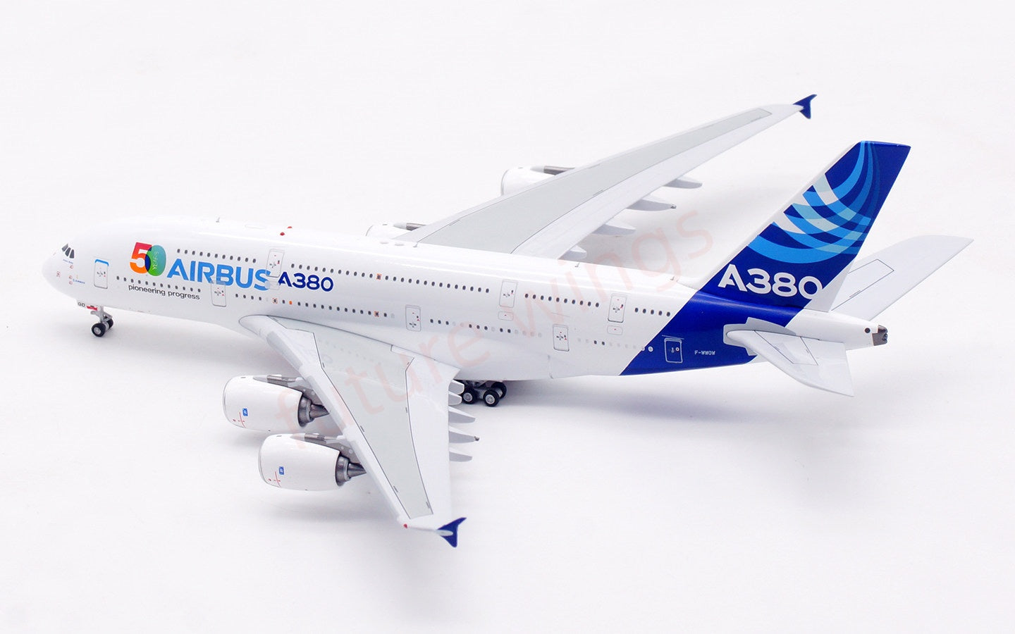 1:400 Aviation400 Airbus A380 F-WWOW "50Years" Aircraft Model Free Tractor+Stand