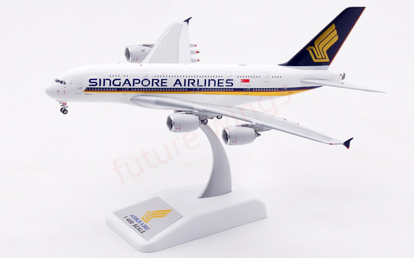 1:400 Aviation400 Singapore Airlines A380 9V-SKY Aircraft Model Free Tractor+Stand