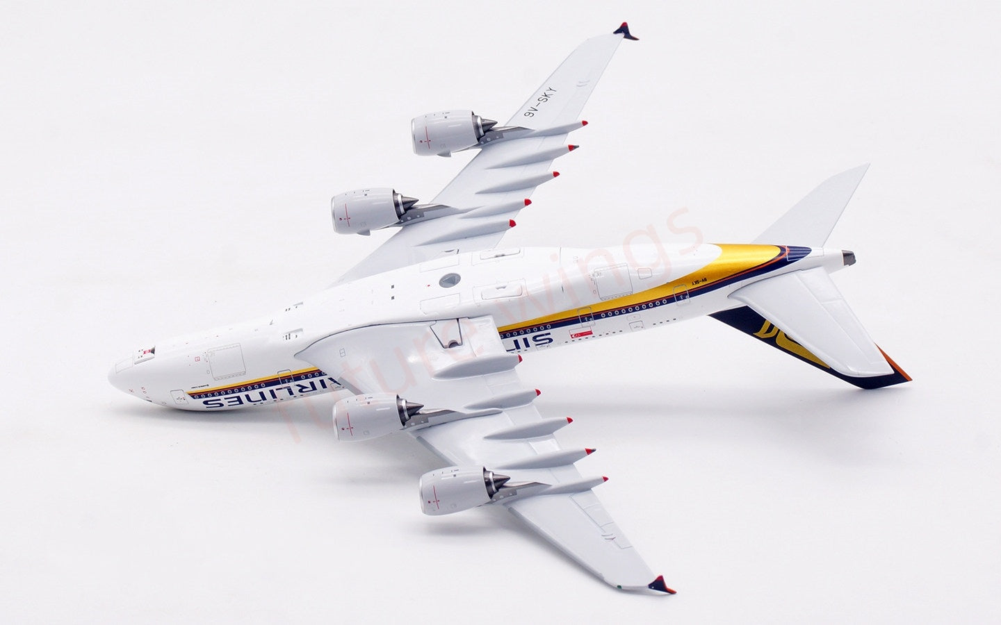 1:400 Aviation400 Singapore Airlines A380 9V-SKY Aircraft Model Free Tractor+Stand