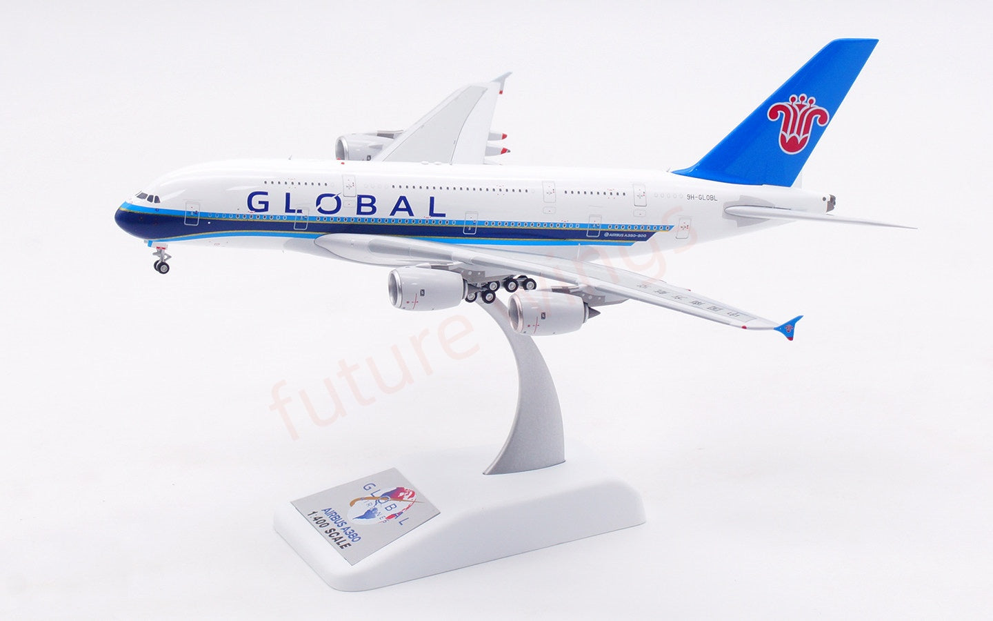 1:400 Aviation400 Global Airlines A380 9H-GLOBL Aircraft Model Free Tractor+Stand