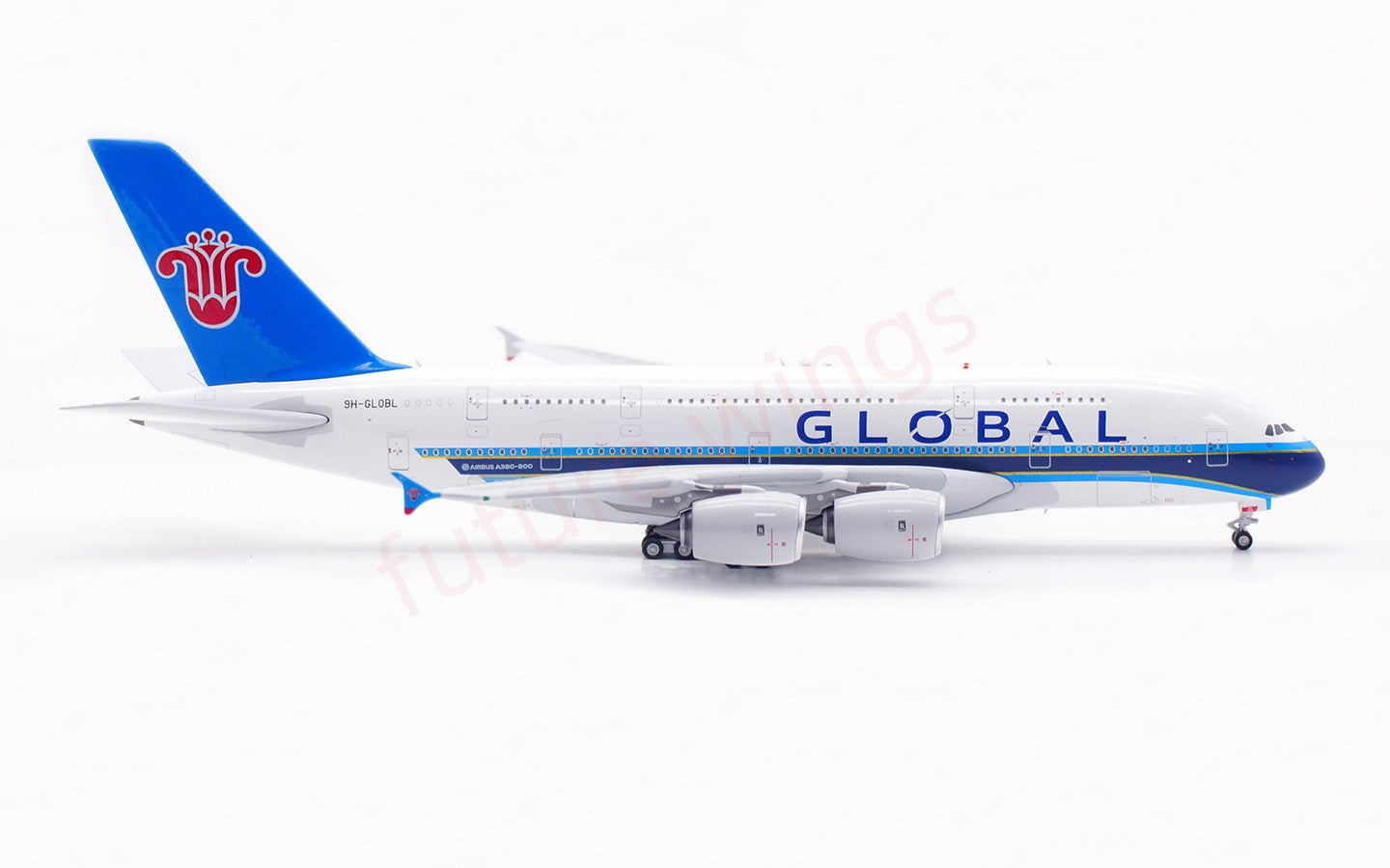 1:400 Aviation400 Global Airlines A380 9H-GLOBL Aircraft Model Free Tractor+Stand